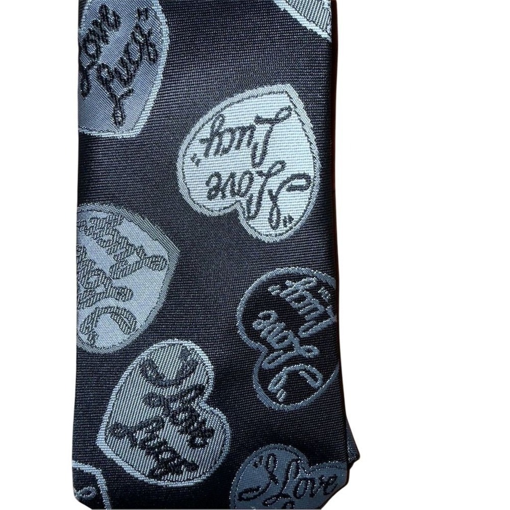 I Love Lucy Necktie‎ Black Geometric TV Show Nostalgia Unisex Tie Careercore - Picture 3 of 6